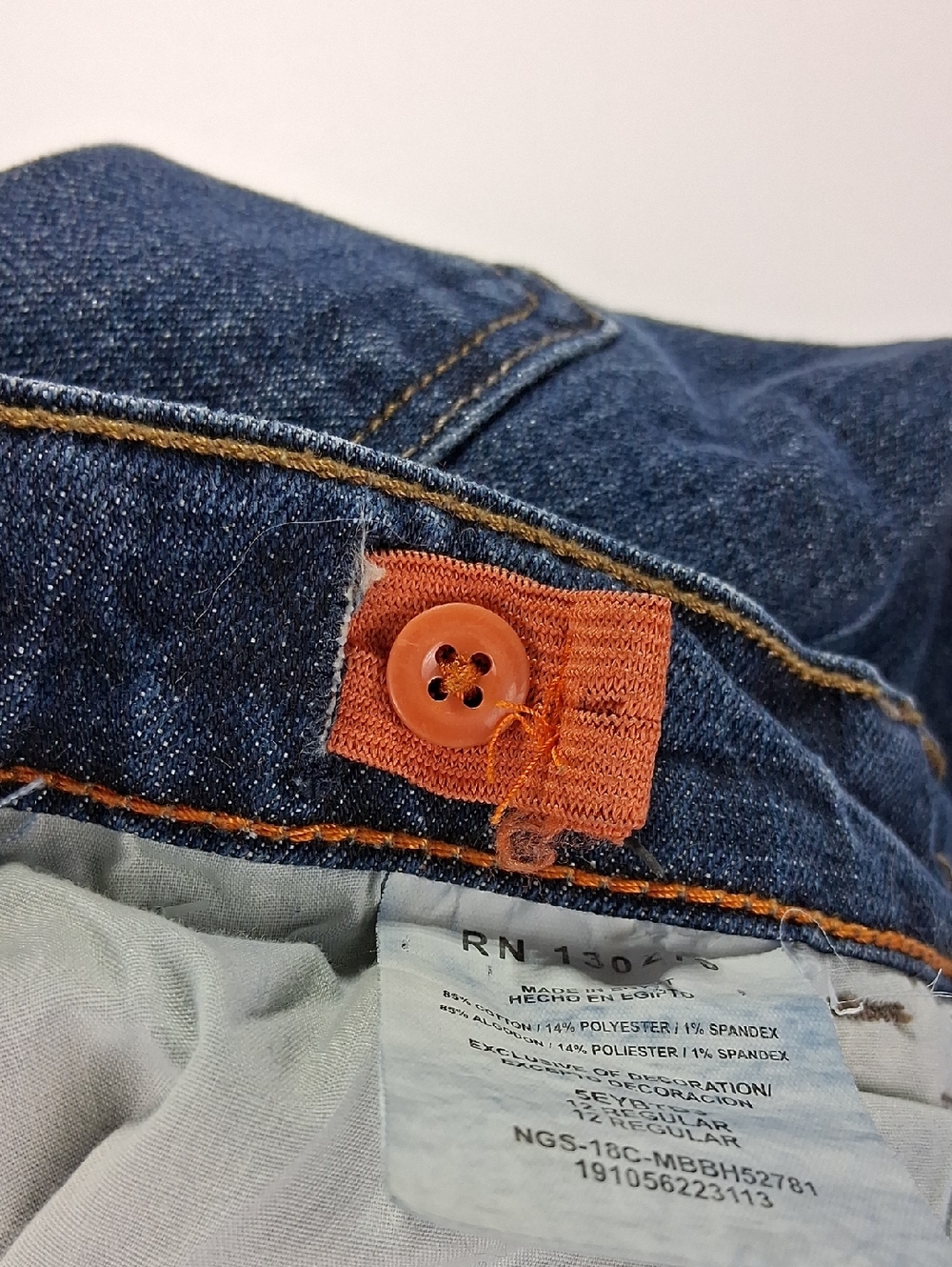 Boys Wrangler Jeans Size 12 Regular Dark Blue Straight-Leg Adjustable Waist - Picture 7 of 7